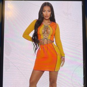 Mini skirt set orange/combo Size S